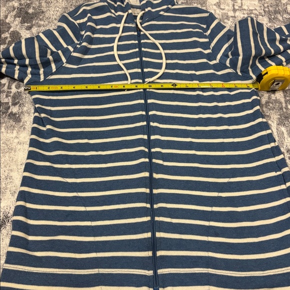 L.L. Bean Striped 100% Cotton Full Zip Jacket with Hood - Picture 4 of 6